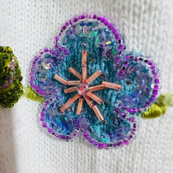 Vintage Christopher Radko x Bellepointe Cardigan Sweater Spring Butterfly - L - Picture 7 of 11